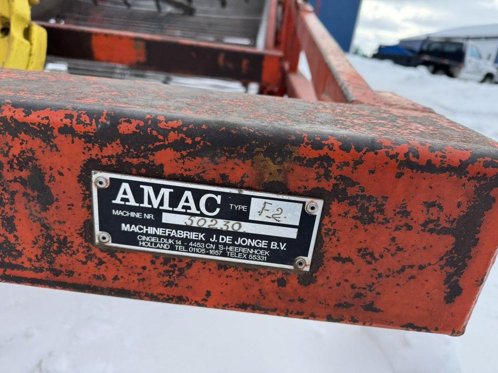 1990 AMAC F2 CARROT HARVESTER, 6' WIDE, SIDE FOLDING AUGER, PULL TYPE, PTO, CHAIN CONVEYORS, S/N: 50