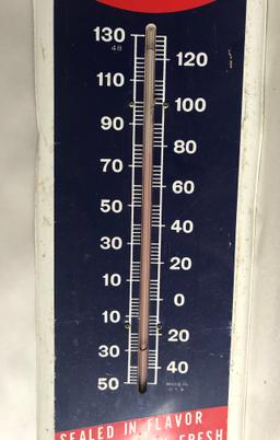 Chew Mail Pouch Tobacco Tin Advertising Thermometer