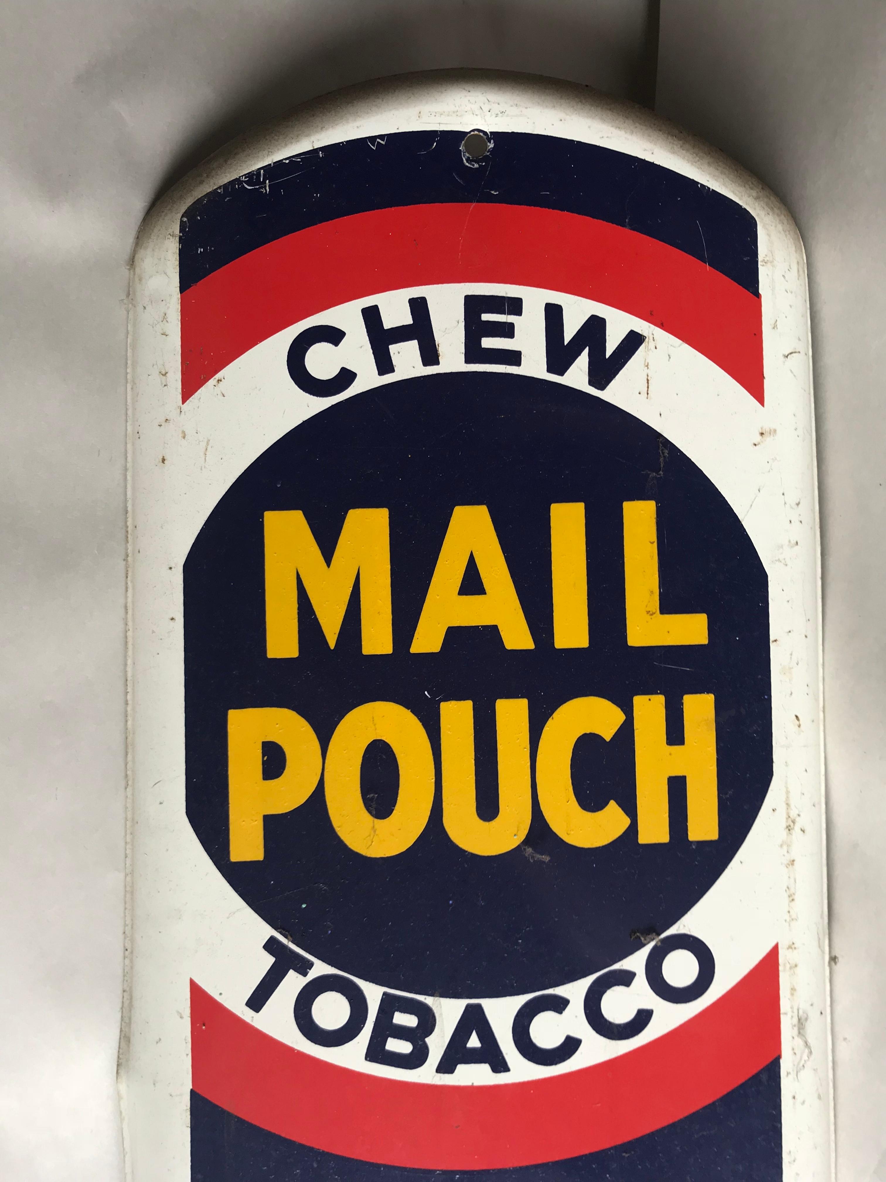Chew Mail Pouch Tobacco Tin Advertising Thermometer