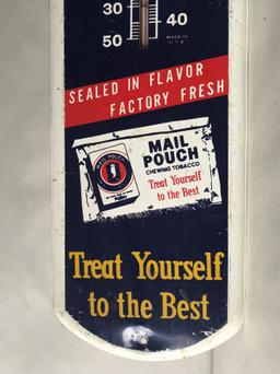 Chew Mail Pouch Tobacco Tin Advertising Thermometer