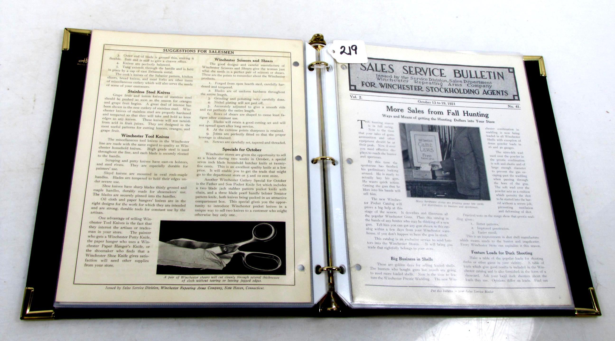 Win. Binder Of "sales Service Bulletin"