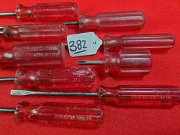 Lot Of 10 Keen Kutter Tenite Plastic Handle Screwdrivers
