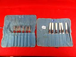 Ec Simmons Kk 6 Knives And 6 Forks; Mop Handles Sterling