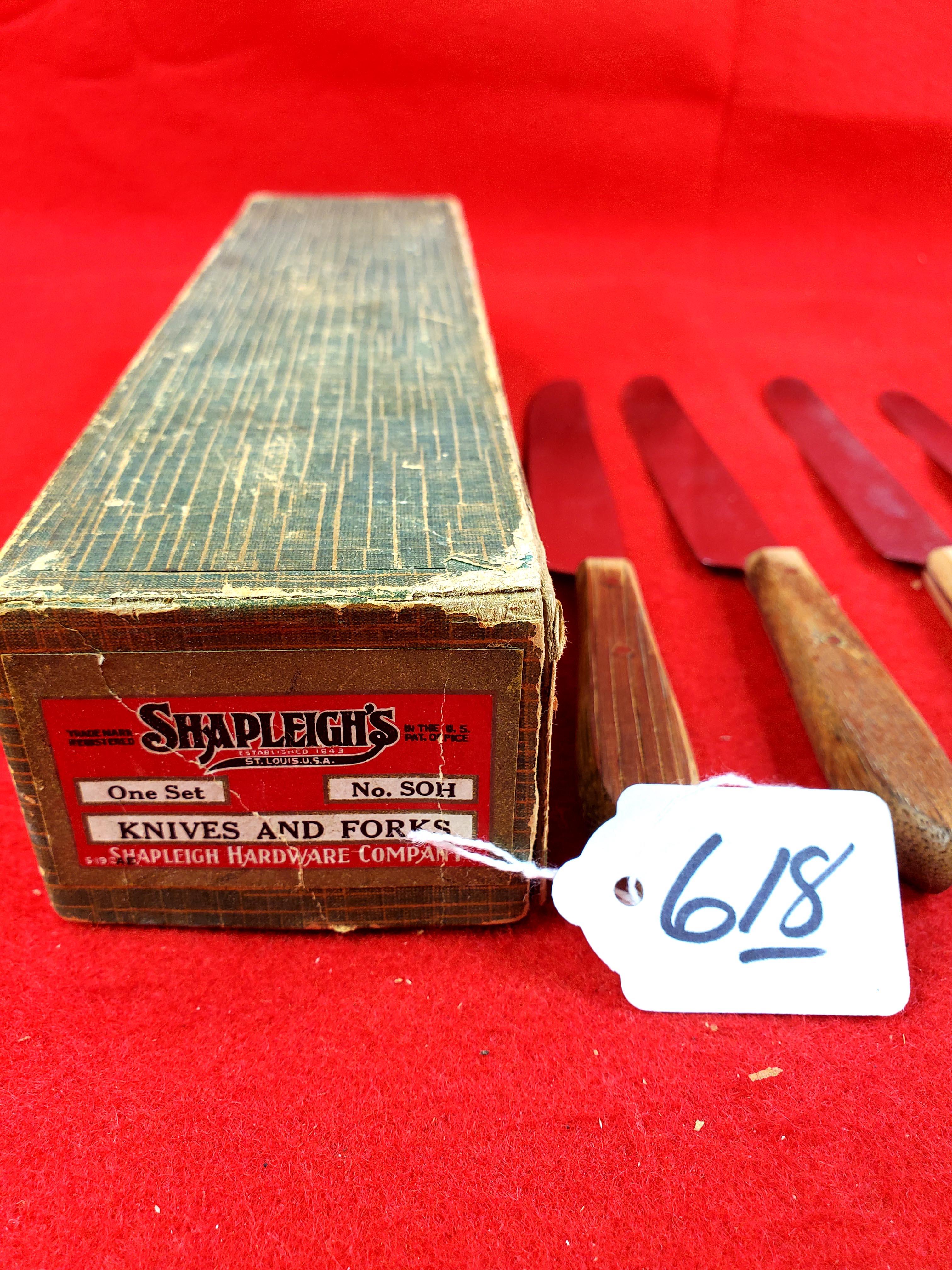 Shapleigh Diamond Edge Flatware 4 Knives And 3 Forks In Box