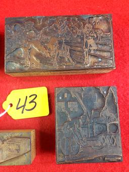 S043: Lot Of 5 Winchester Printers Blocks