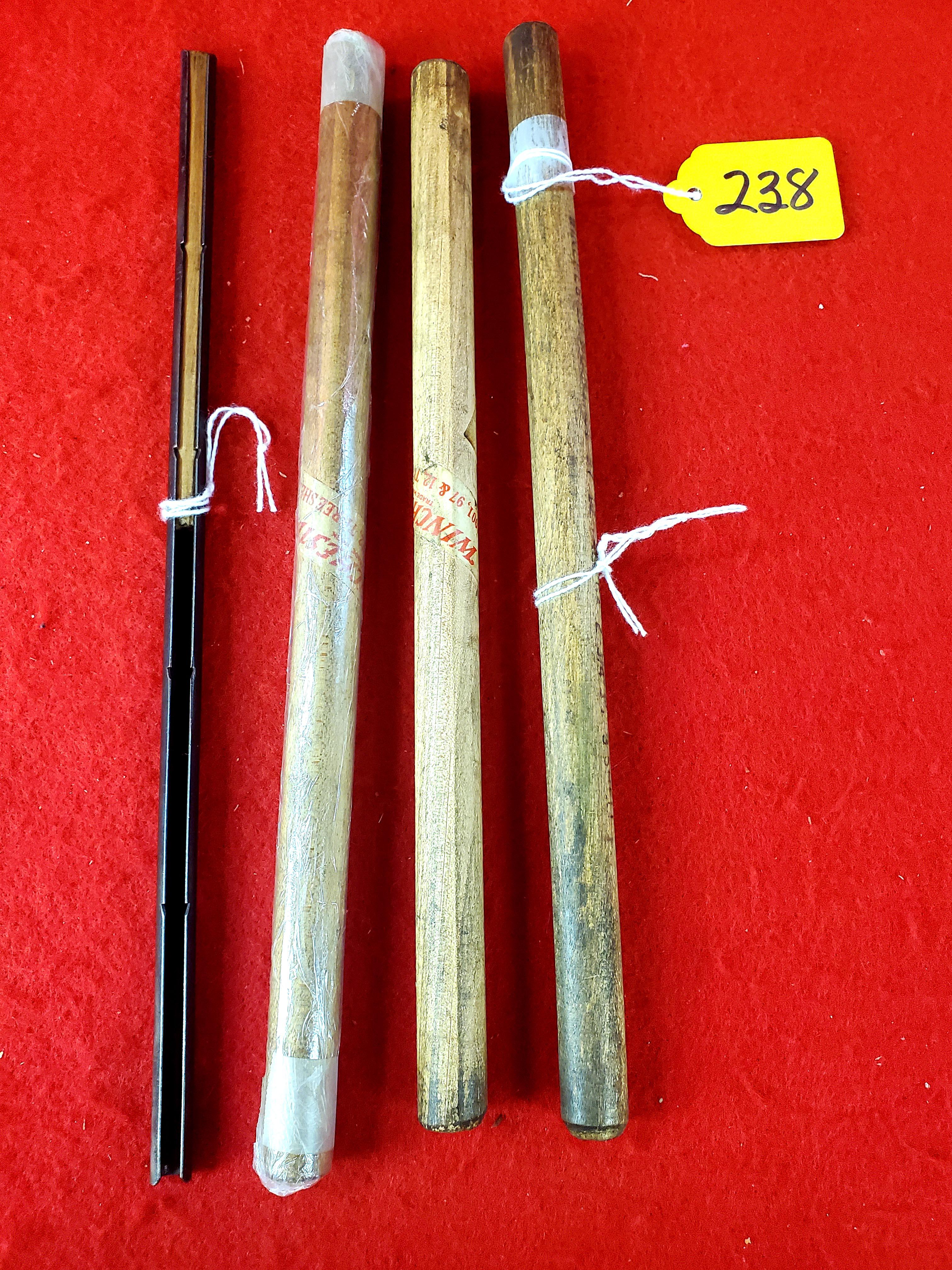 S238: Lot Of 4, .22 Loading Tube Western, 3 Winchester Shotgun Plugs And 1 Winchester Loading Tube
