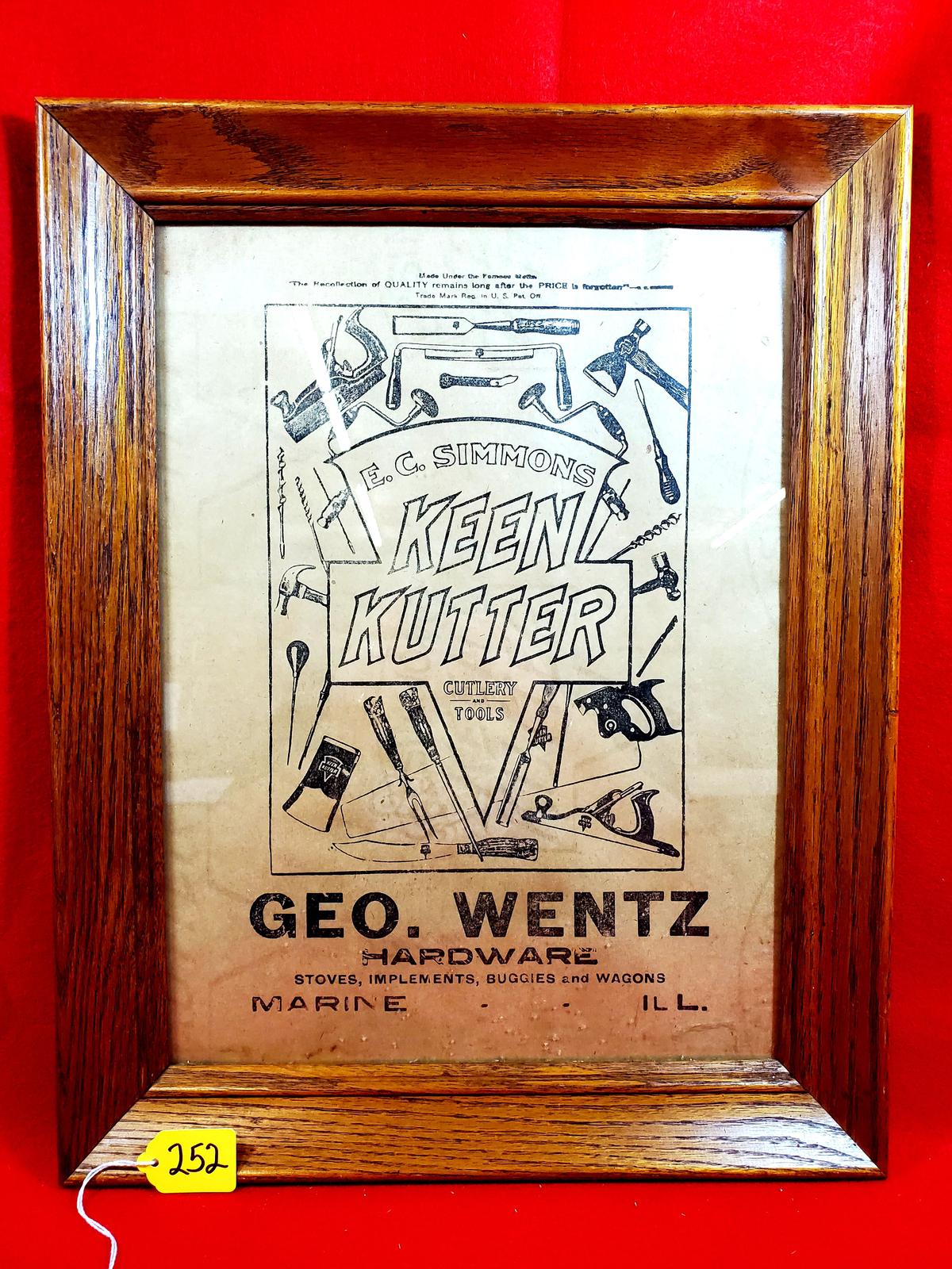 S252: Lot Of 2, Ec Simmons Keen Kutter Paper Bags Framed