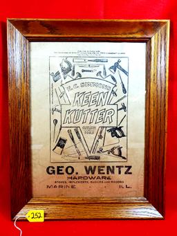 S252: Lot Of 2, Ec Simmons Keen Kutter Paper Bags Framed