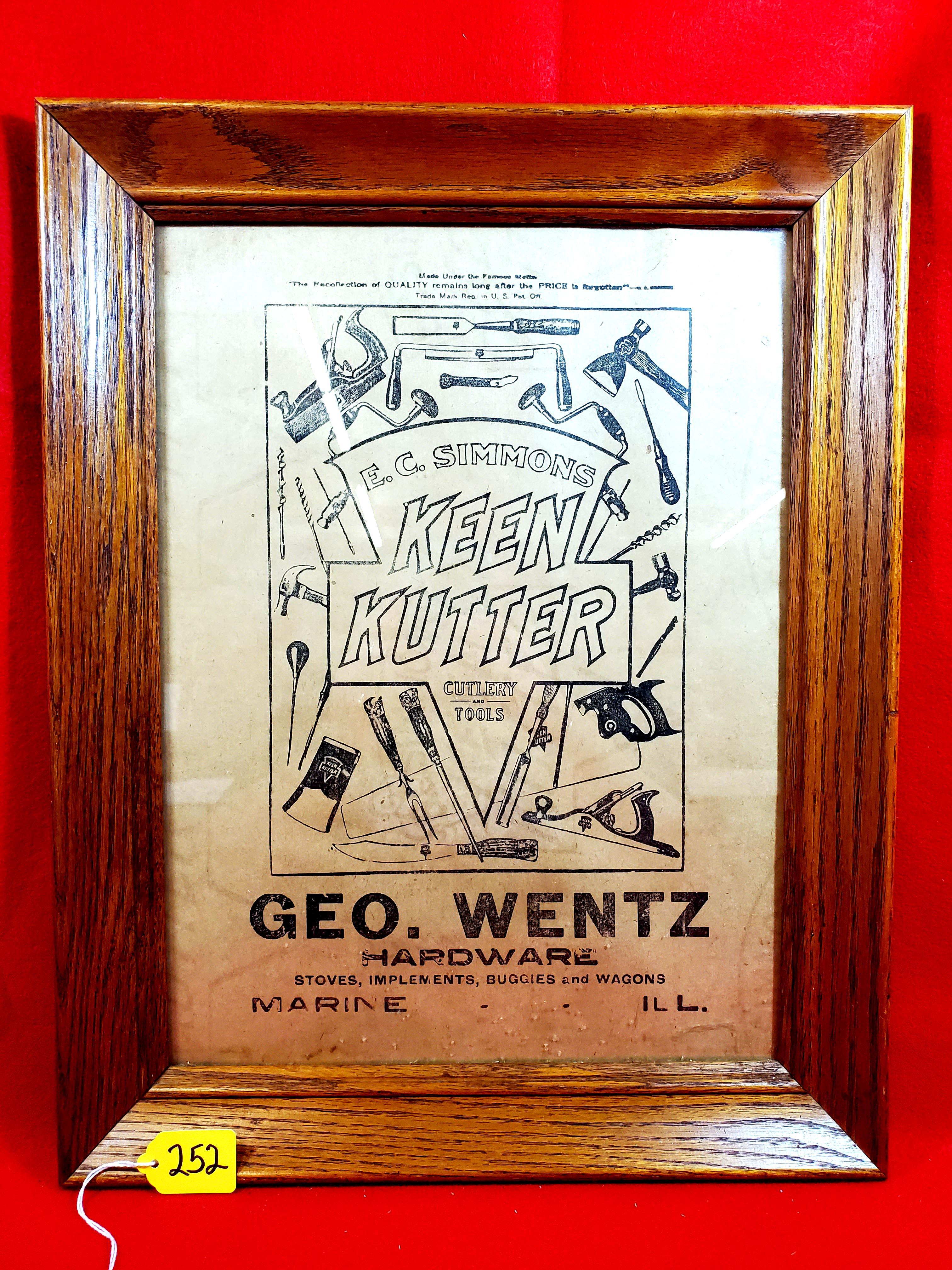 S252: Lot Of 2, Ec Simmons Keen Kutter Paper Bags Framed
