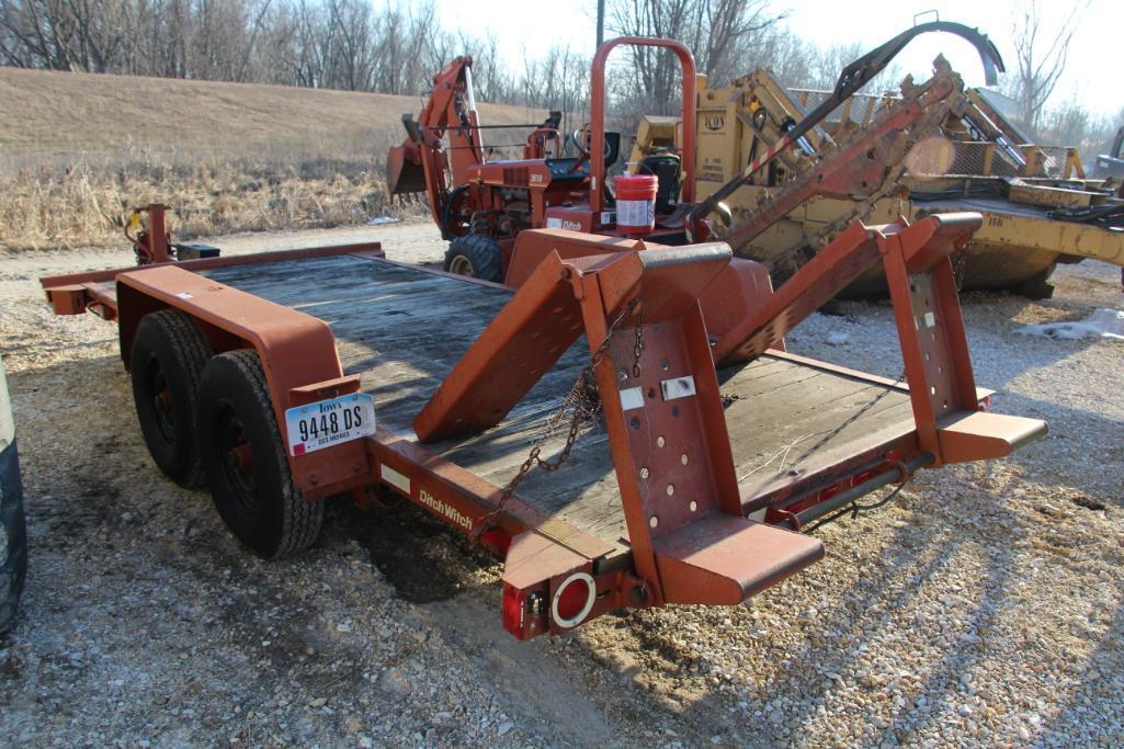 Ditch Witch T14A tandem axle tilt bed pintle hitch trailer