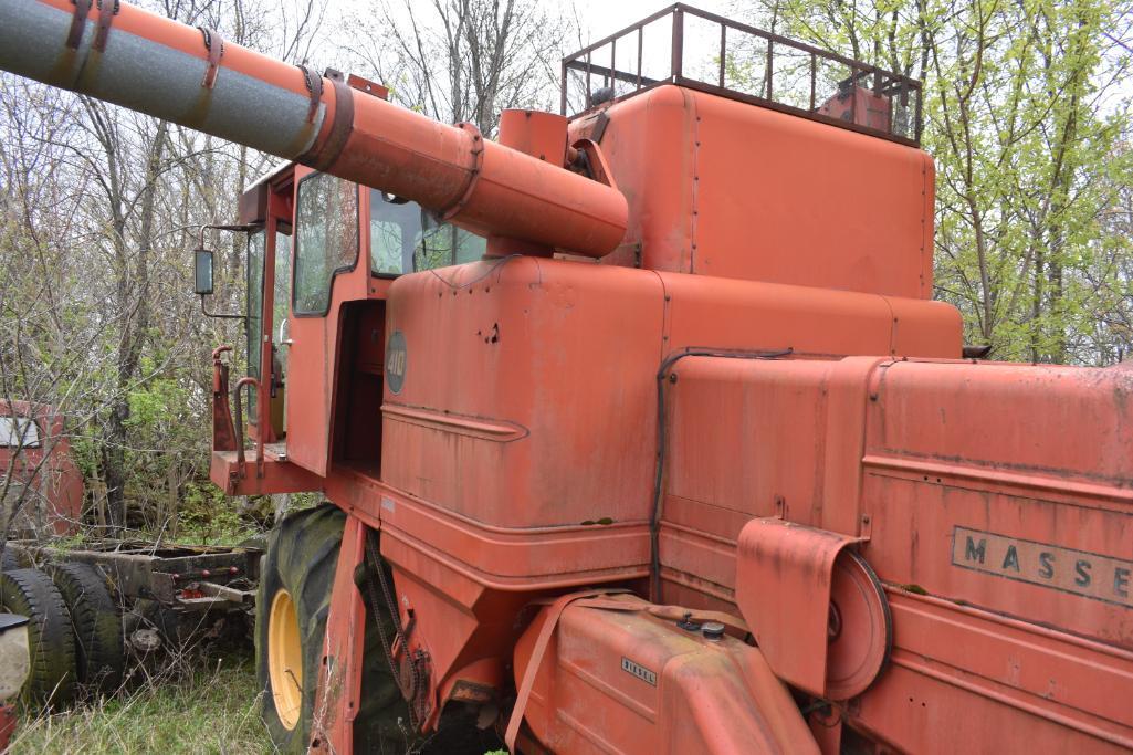 MF 410 diesel combine, includes weights under combine