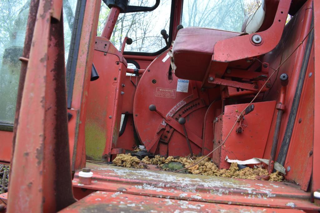 MF 410 diesel combine, includes weights under combine