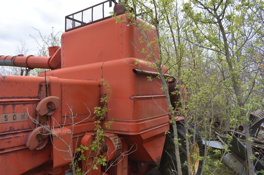 MF 410 diesel combine, includes weights under combine