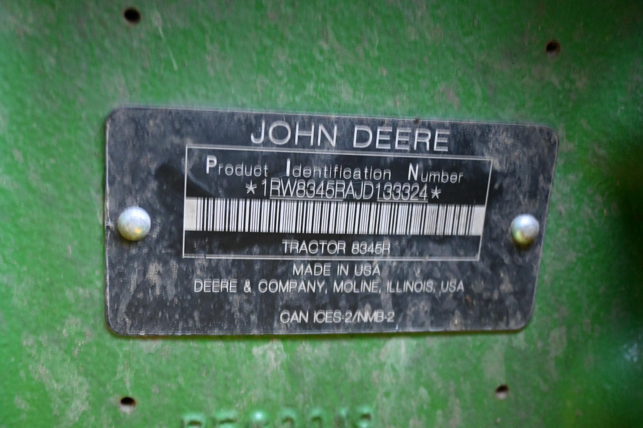 2018 John Deere 8345R MFWD tractor