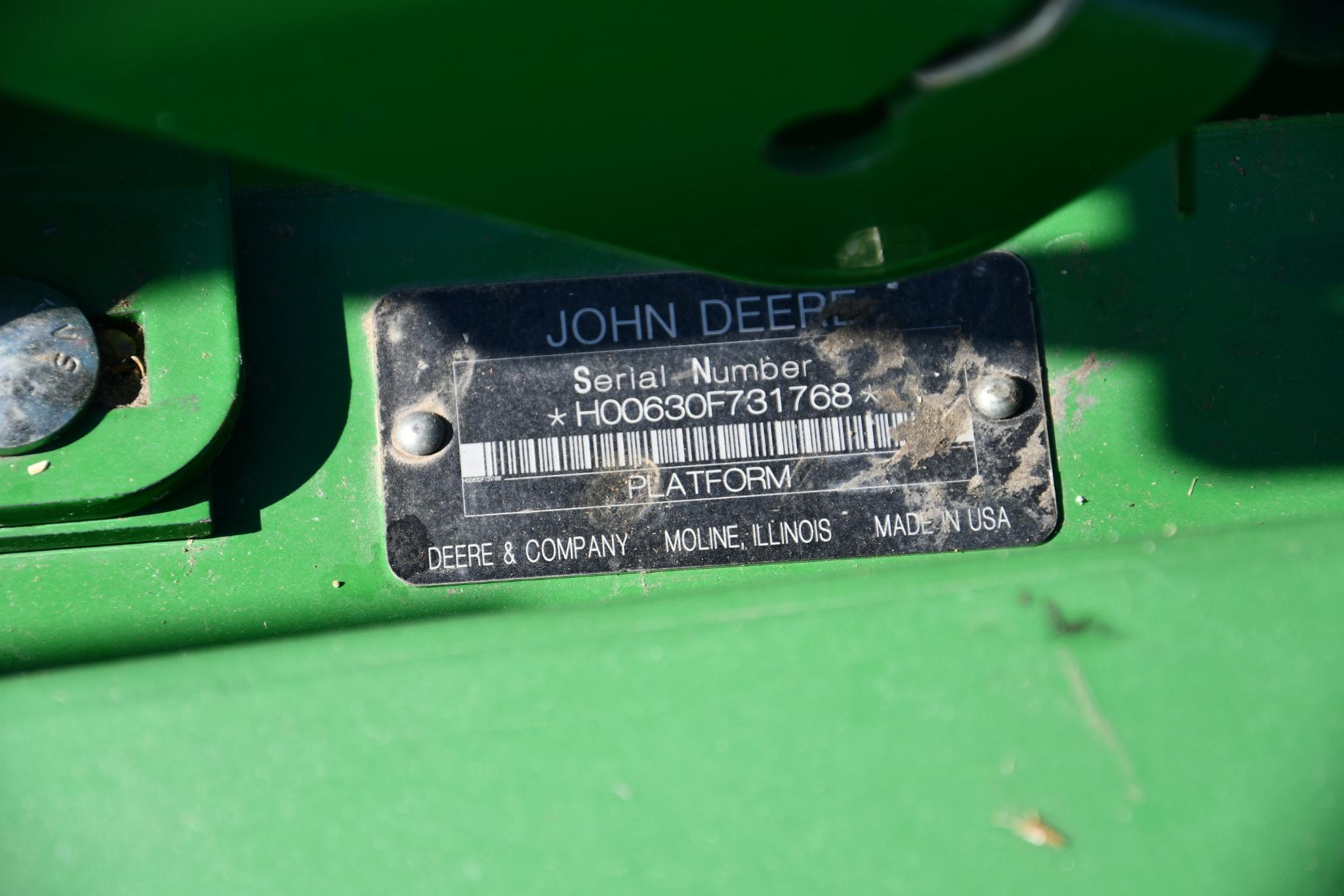 2009 John Deere 630F 30' HydraFlex platform