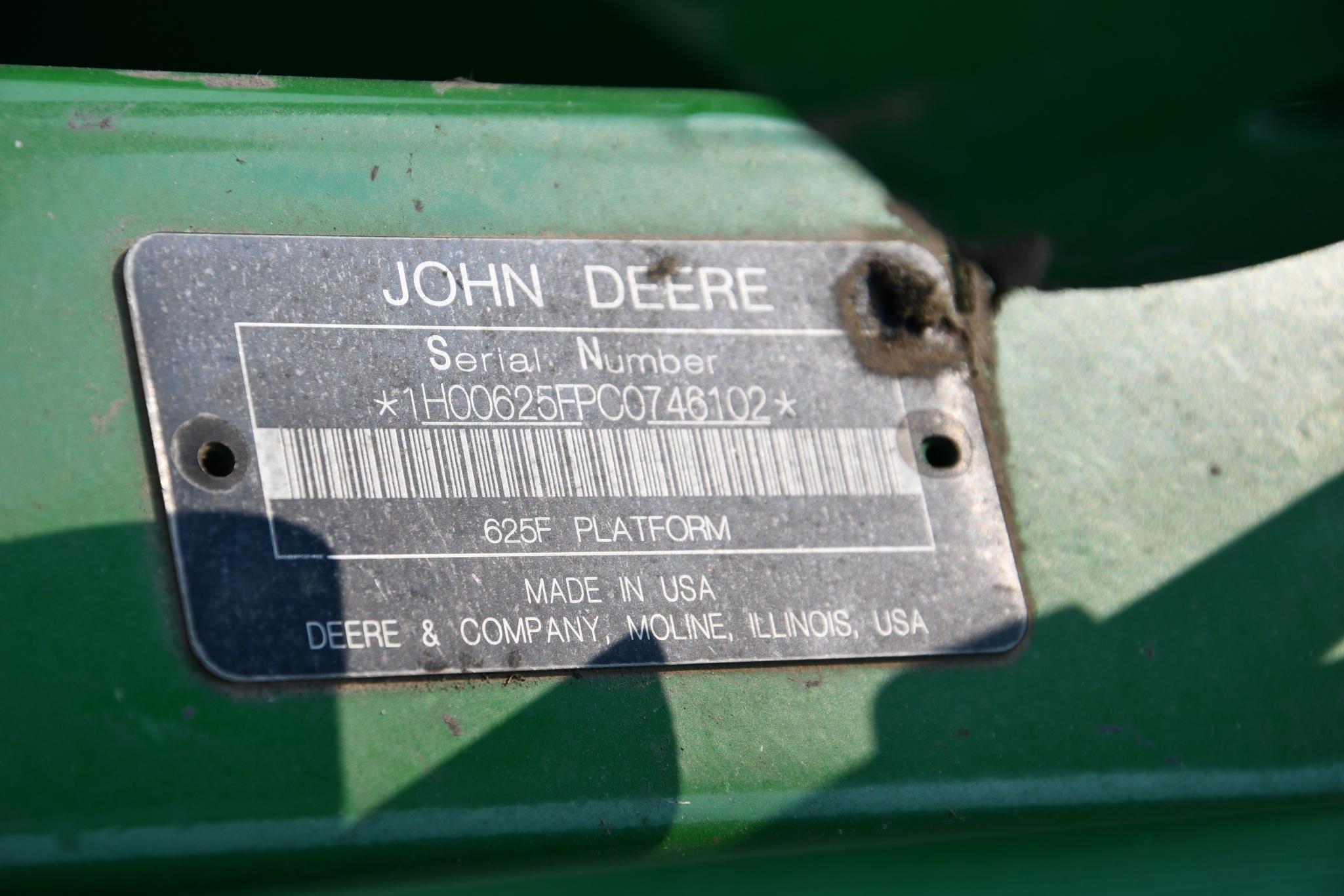 2012 John Deere 625F 25' HydraFlex platform