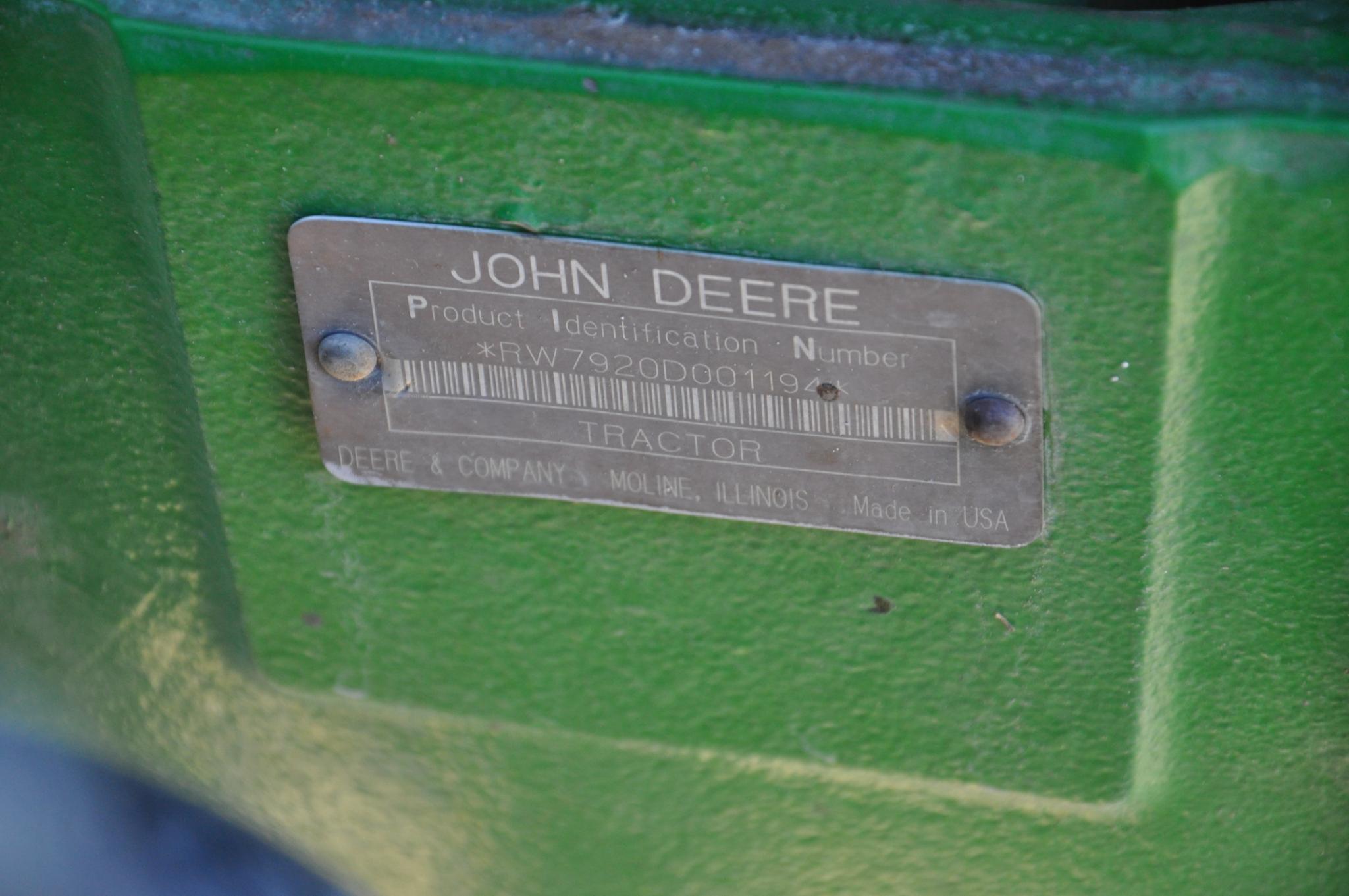 2003 John Deere 7920 MFWD tractor