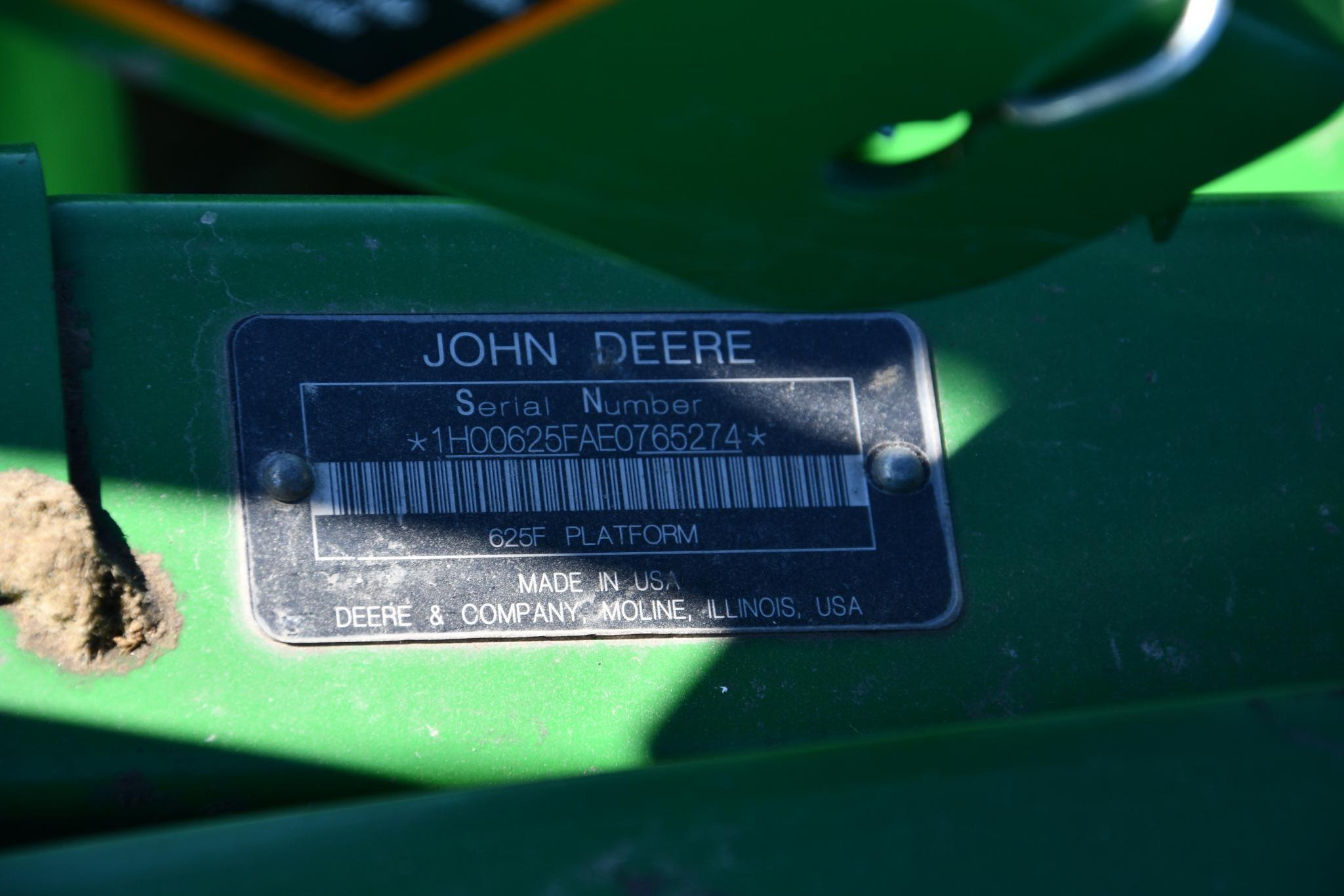 John Deere 625F 25' HydraFlex platform