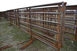 (2) 24' free standing pipe gates w/ 10' swing gate
