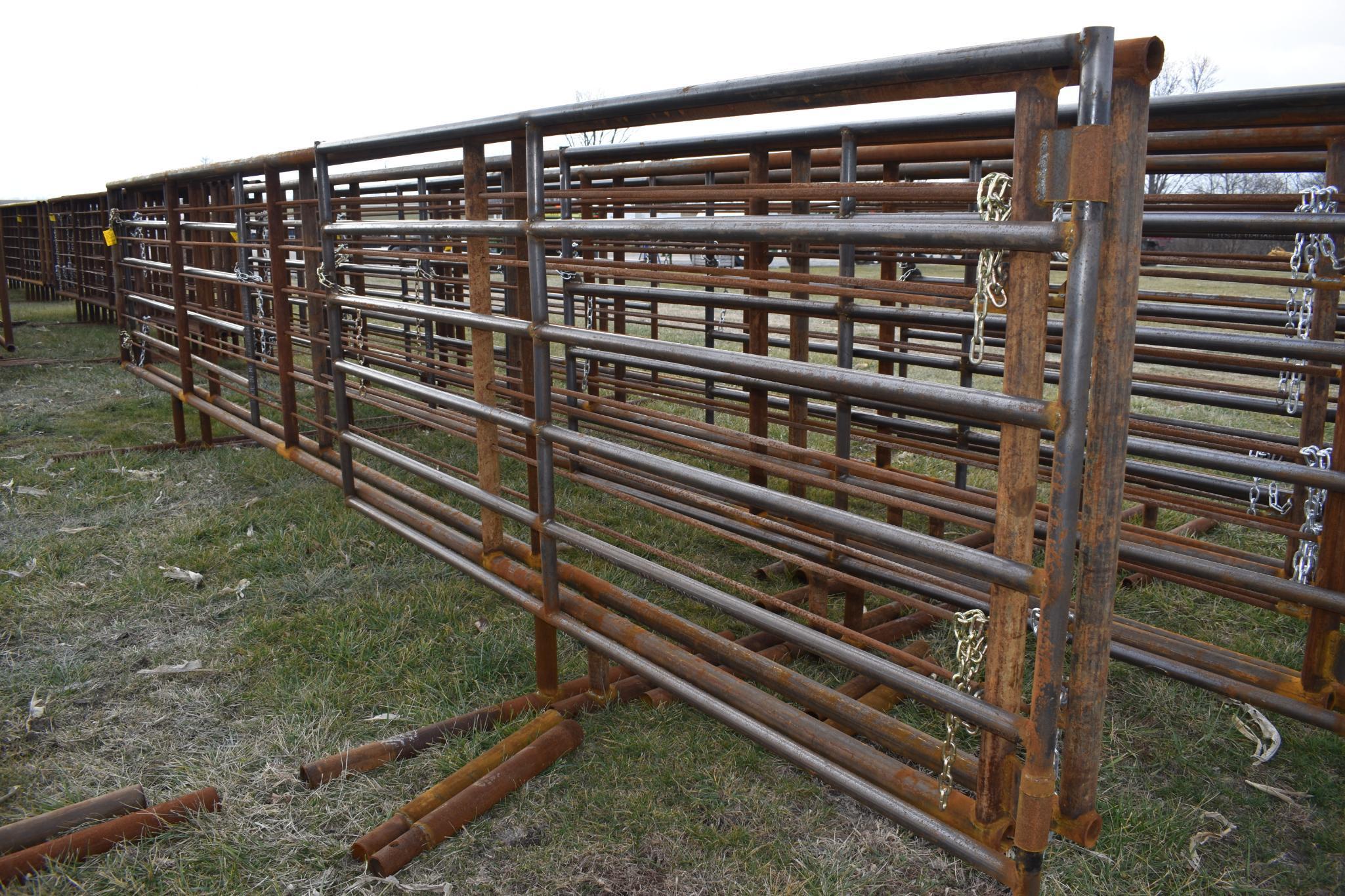 (2) 24' free standing pipe gates w/ 10' swing gate