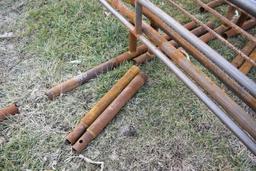 (2) 24' free standing pipe gates w/ 10' swing gate