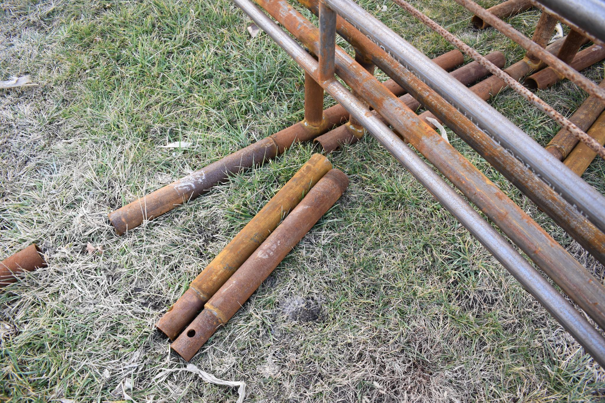 (2) 24' free standing pipe gates w/ 10' swing gate