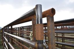 (2) 24' free standing pipe gates w/ 10' swing gate