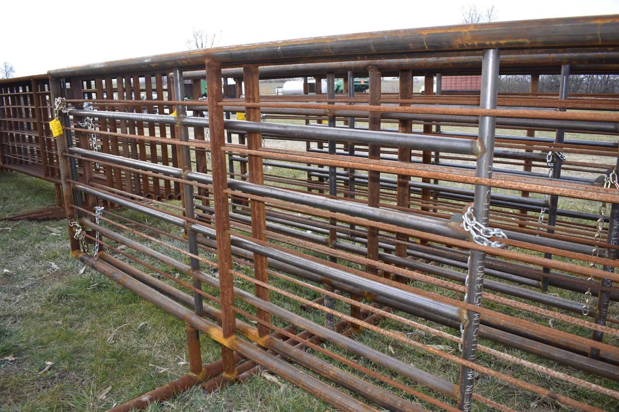 (2) 24' free standing pipe gates w/ 10' swing gate