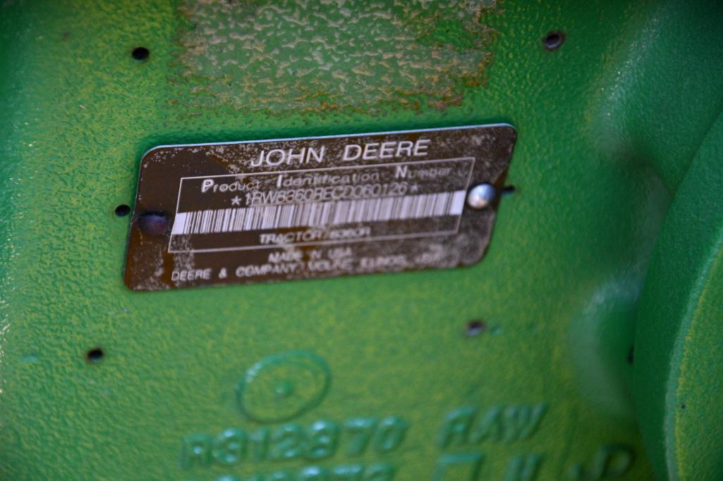 2012 John Deere 8360R MFWD tractor