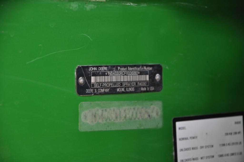 2015 John Deere R4030 self propelled sprayer