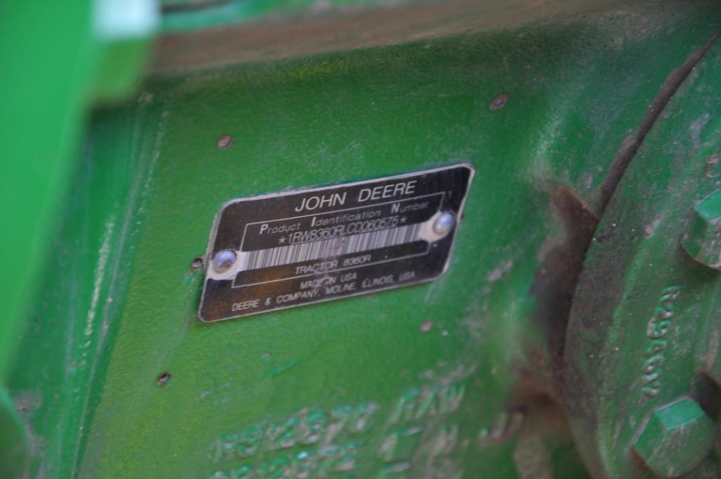 2012 John Deere 8360R MFWD tractor