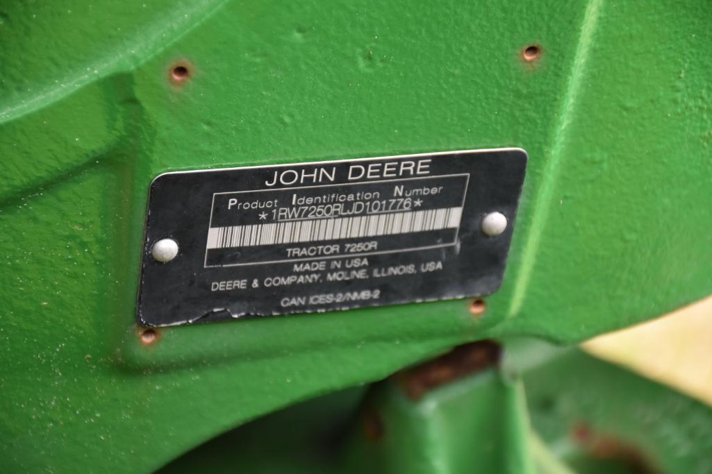 2018 John Deere 7250R MFWD tractor
