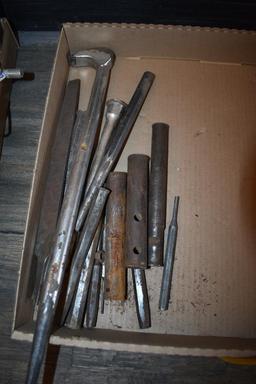 Flat of misc. punches and chisels