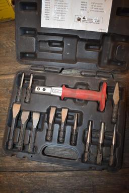 Flat of misc. punches and chisels