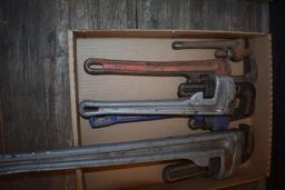 Flat of pipe wrenches