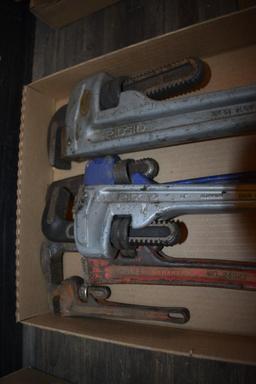 Flat of pipe wrenches