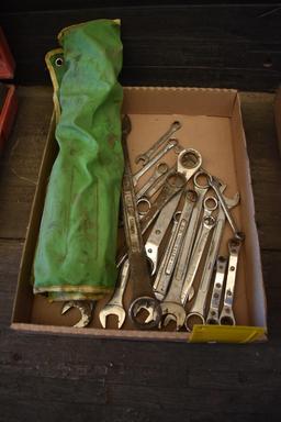 Flat of misc. wrenches and one complete set of standard wrenches