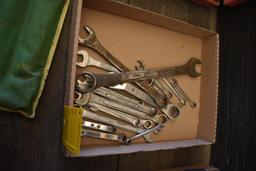 Flat of misc. wrenches and one complete set of standard wrenches