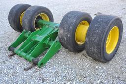 Mainframe axle assembly & tires off JD DB60 planter
