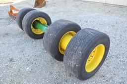 Mainframe axle assembly & tires off JD DB60 planter
