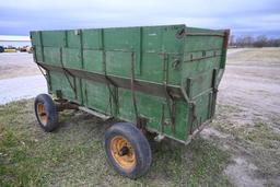 Wooden flare box wagon on JD running gear