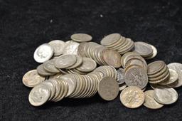 $10.00 FACE VALUE ROOSEVELT SILVER DIMES
