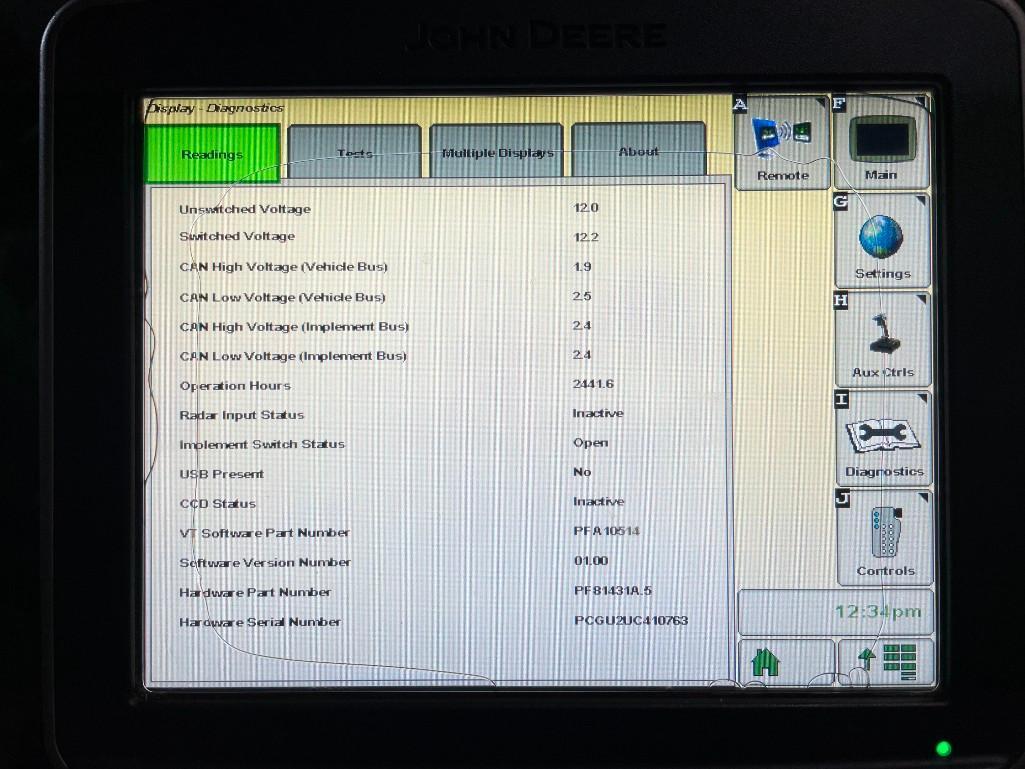 2013 John Deere GS3 2630 display