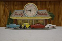 Drive-In Plastic Battery Operated Hanging Clock