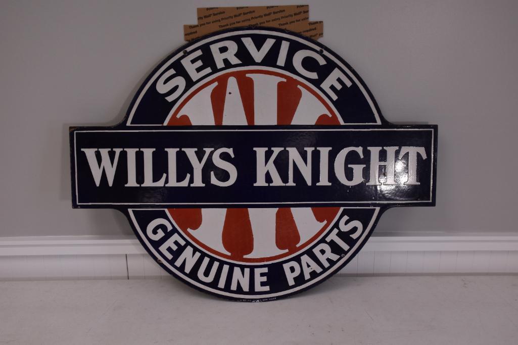 Willys Kinight (Genuine Parts) porcelain double sided sign