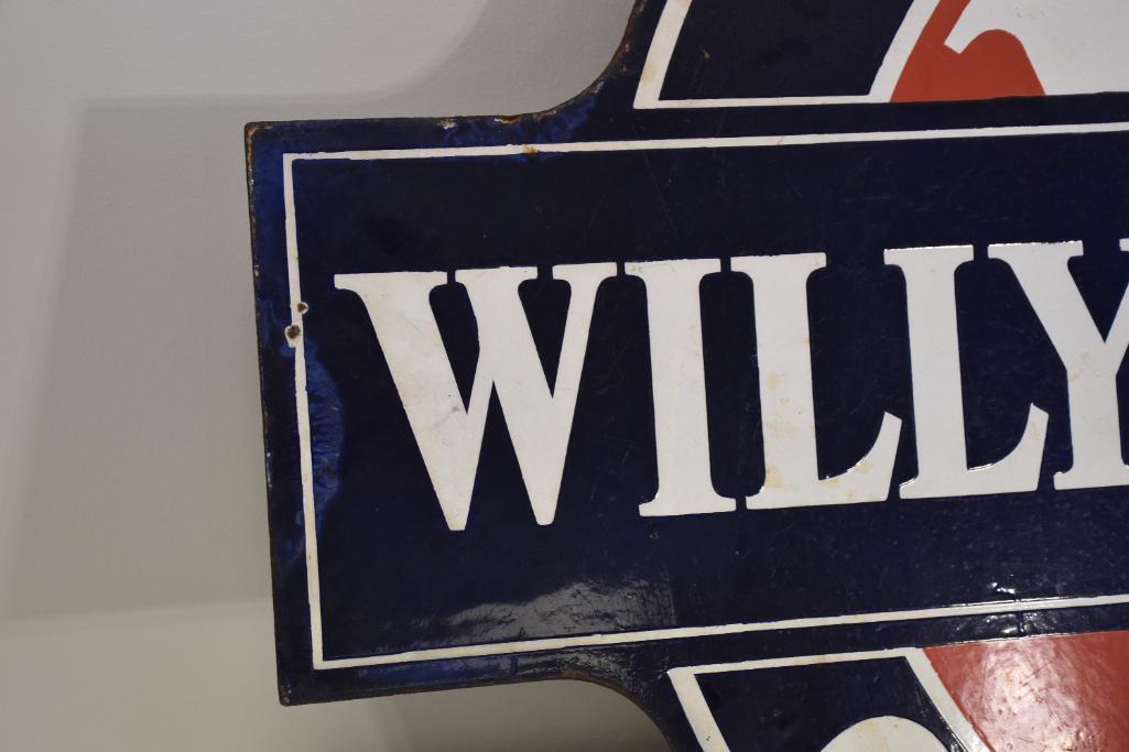 Willys Kinight (Genuine Parts) porcelain double sided sign