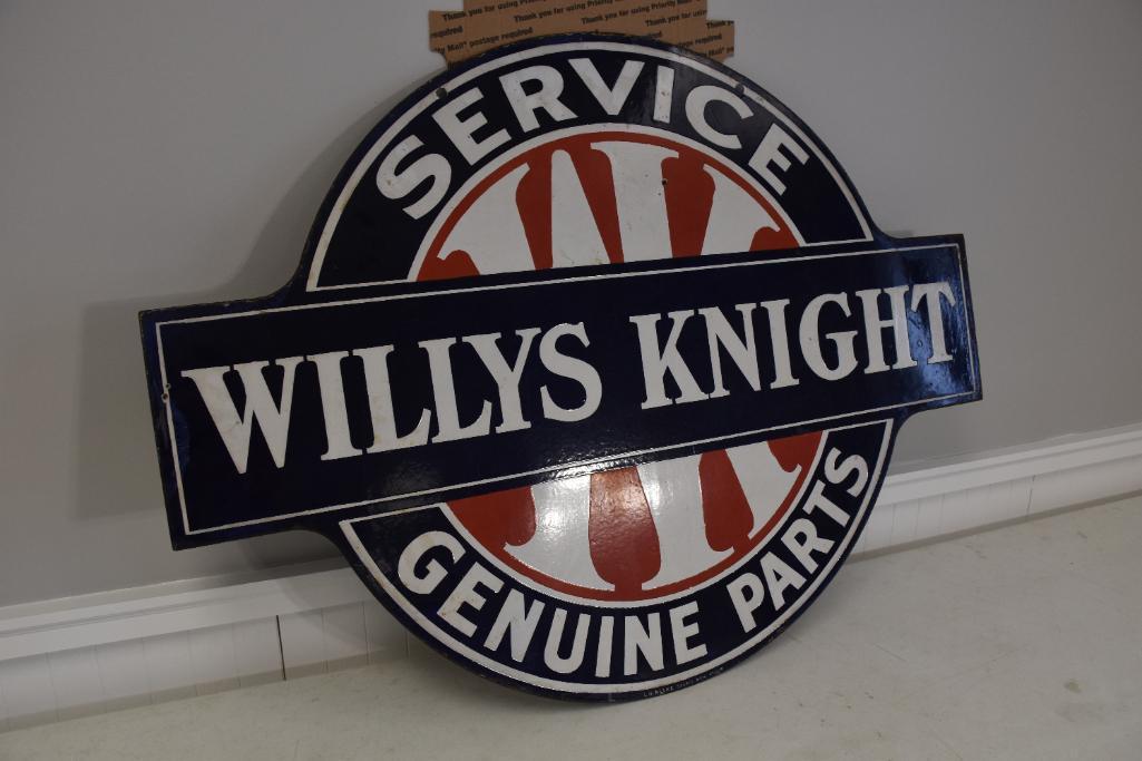 Willys Kinight (Genuine Parts) porcelain double sided sign
