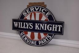 Willys Kinight (Genuine Parts) porcelain double sided sign