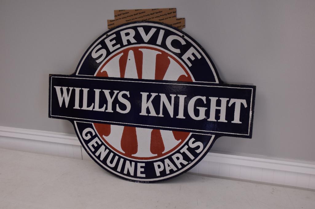 Willys Kinight (Genuine Parts) porcelain double sided sign