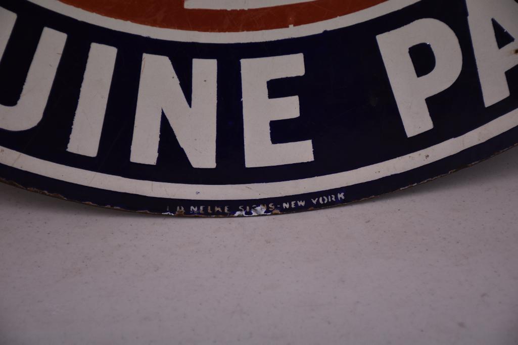 Willys Kinight (Genuine Parts) porcelain double sided sign